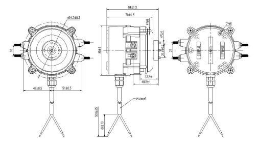 EC节能电机M08外形尺寸图
